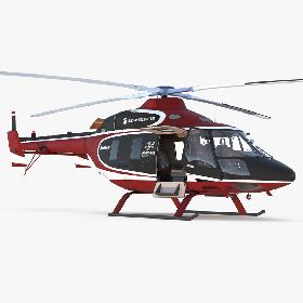 3D Kazan Ansat Russian Light Helicopter Rigged model